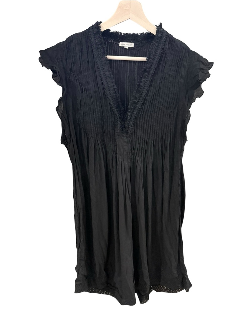 Poupette St Barth Sasha Black Mini Dress Size Small Resortwear Chic